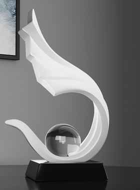 创意轻奢风生水起工艺品摆饰高档餐柜玄关酒柜办公X室桌面装饰品