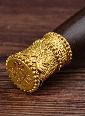 藏式纯铜手摇转动转桶筒手摇双层浮雕立体内10万遍红铜转大号家用