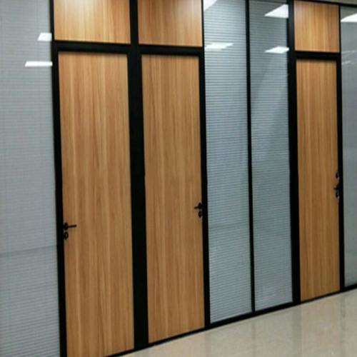 南京办公室隔断安装定制铝合金双层钢化玻璃夹百叶隔断门隔断厂家 - 图2