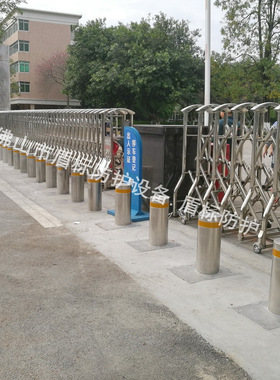 红路灯联动全自动升降柱路桩,外贸出口智能伸缩隐形地桩防恐路障
