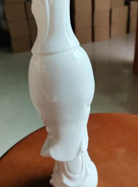 德化陶瓷滴水观音37cm摆件供奉镇宅家用客厅白瓷站立观世音菩萨像