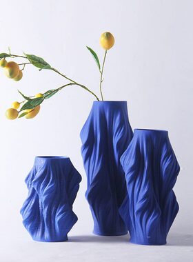 3D打印创意陶瓷花器现代简约异形样板间花瓶干花插客厅电视柜摆件