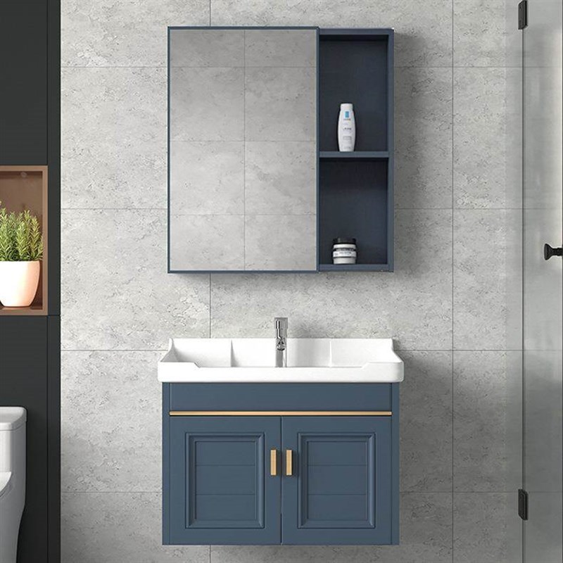 洗漱盆化妆室浴室柜n组合岩板一体陶瓷盆洗手台家用小户型酒店旅 - 图0