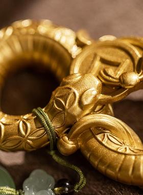 朱炳仁铜 富贵无极手把件招财蛇生肖随手盘玩高档玄学礼物