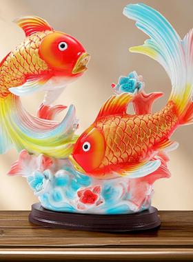 年年有余办公室锦鲤鱼桌面招财摆件玄关酒柜金鱼乔迁新居装饰礼品
