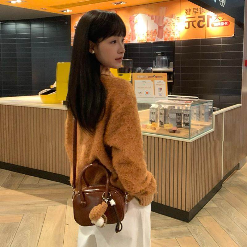 慵橘色复古毛衣外套女秋冬CAM466502025新款深秋初冬搭针织穿开上,淘宝优惠券,粉丝福利购,淘宝优惠卷