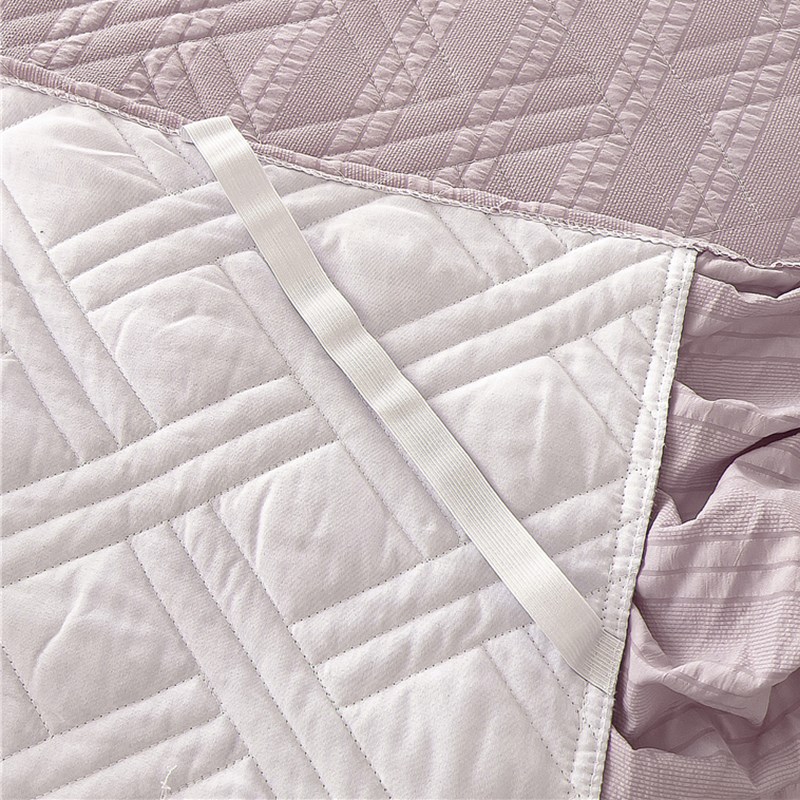 公主风亲肤夹棉床裙单件2024新款花G边纯色床罩防尘遮丑床笠带裙 - 图1