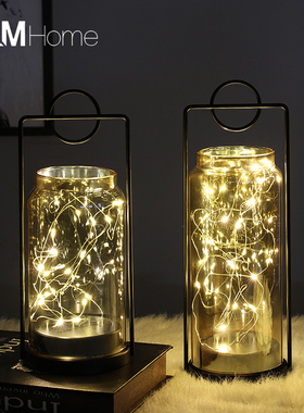 欧式复古风灯摆件酒吧餐厅咖啡馆装饰品摆设创意烛光晚餐道具新年