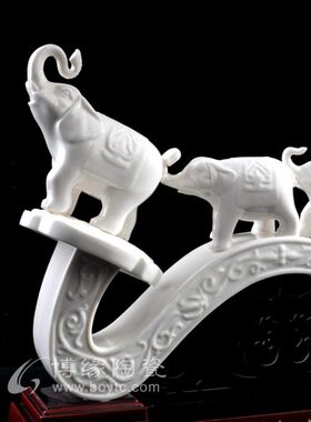 和谐家园陶瓷大象亲子家居客厅办公室书房搬新家礼品装饰工艺品