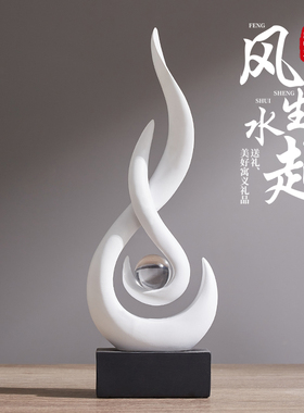 轻奢风生水起酒柜装饰品摆件高级感客厅电视柜办公室家居饰品