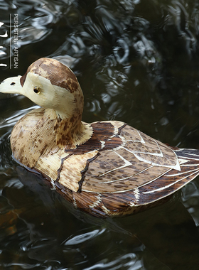 老笋壳小鸭子摆件中国风工艺品麻鸭茶宠创意现代简约家居饰品竹制