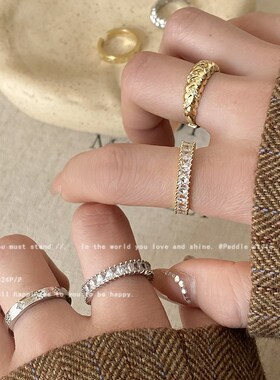 精致锆石素圈戒指女小众设计情侣对戒I时尚高级感百搭食指戒指环