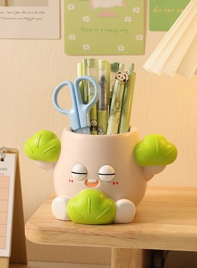 放青松笔筒办公室桌面创意摆件z情绪稳定神器生日毕业礼物送男女