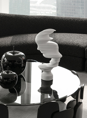 创意抽象艺术人物雕塑摆件简约现代入户玄关隔Q断酒柜客厅家居饰