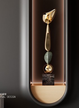 轻奢玄关细长竖高摆件艺术雕塑高级E感客厅酒店样板间落地装饰品