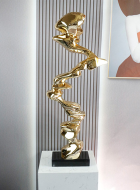 现代轻奢创意酒店大堂摆件会所玄关抽象客厅电视柜落地.雕塑艺术