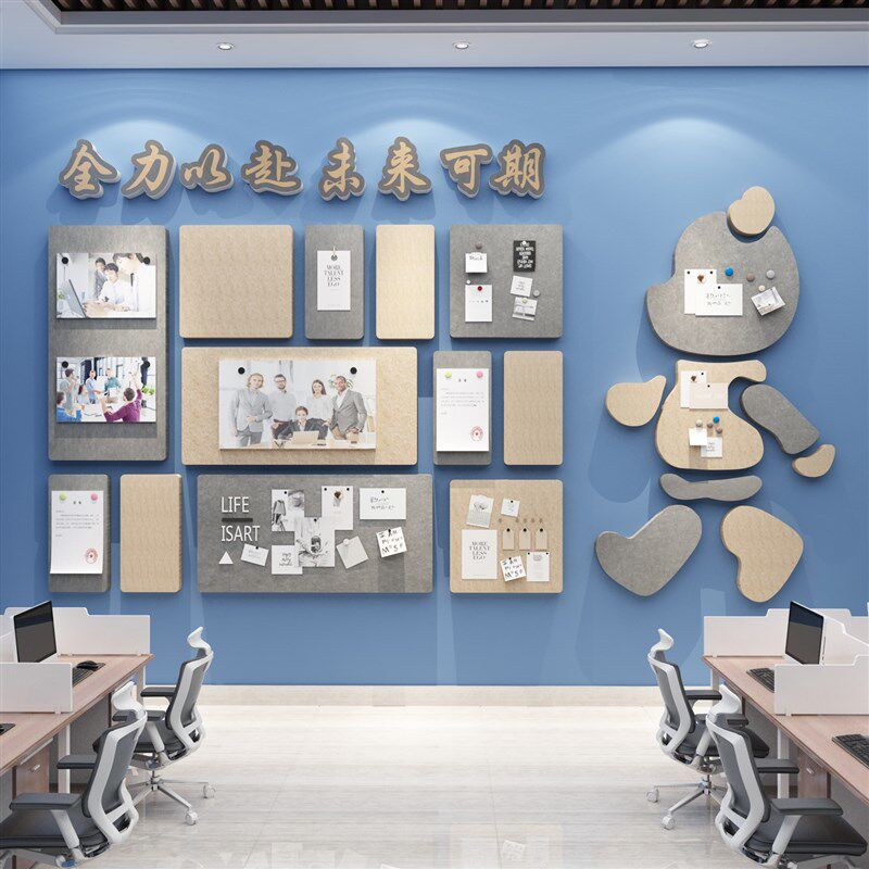 办公司室毛毡板墙贴面装饰企业文化展示照片团队员工风采氛围布置,淘宝优惠券,粉丝福利购,淘宝优惠卷