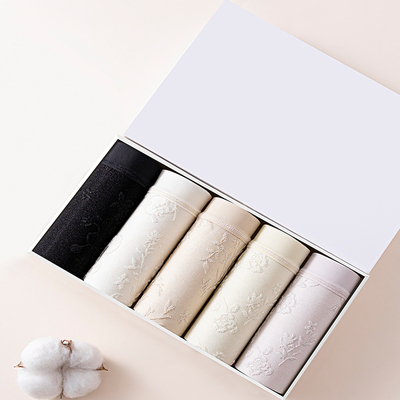 UFEEL提花高腰女士内裤无痕包臀