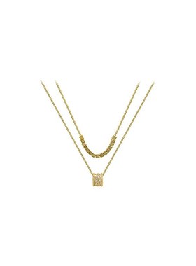 锆石双层小蛮腰项链女2024年新B款简约高级感轻奢小众毛衣链时尚