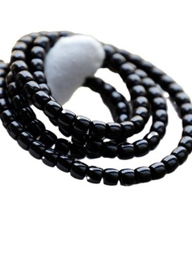 7*6mm直切l桶珠黑椰蒂念珠  女款多圈椰蒂手链