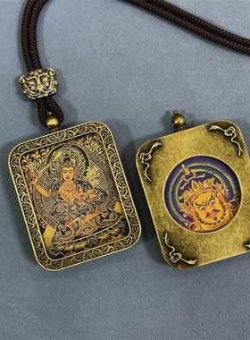 唐卡 双面唐卡吊坠家十二生肖八大守护神景区U佛系纪念品代发