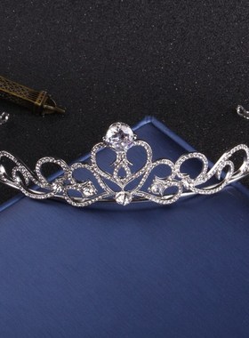 高端锆石水钻项链 新娘饰品婚纱礼服配饰皇冠项链耳环三件套包邮