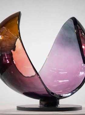 轻奢透明树脂雕塑摆件酒店大堂售楼处样板间客厅玄关装饰品艺术品