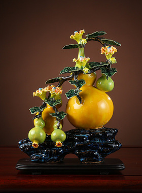 石湾公仔陶瓷摆件葫芦客厅电视酒柜装饰品中式工艺品乔迁新居礼品