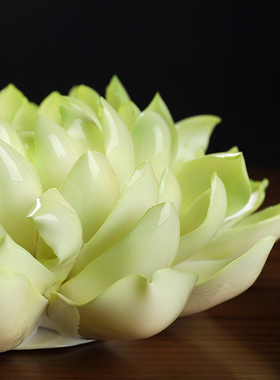 东方泥土纯手工中式陶瓷莲花线香插香座香托茶室玄关桌面瓷器摆件