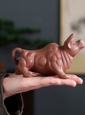 十二生肖牛转乾坤摆件家居饰品手工礼品客厅玄关桌面紫砂茶宠可养