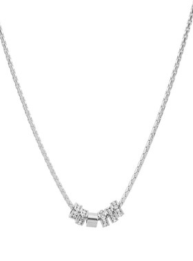 闪钻圆环吊坠项链女新款时尚简约小蛮腰锁骨链百搭U优雅甜美颈链