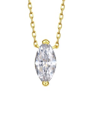 珠宝 2023k新款S925银马眼钻项链女高碳钻橄榄型钻叠戴锁骨链