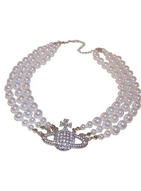 土星珍珠项链2023o新款轻奢小众脖颈链高级珍珠项链小众设计感