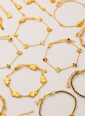 新款时尚精致可旋转葫芦项链轻奢高级感复古百搭气质新Z年锁骨链