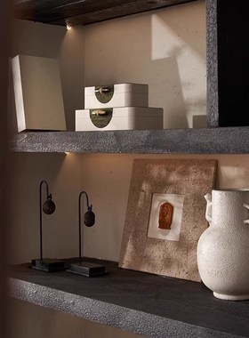 邸高DECO民宿侘寂原木风书房书柜假书道具书首饰盒装饰盒摆件套装