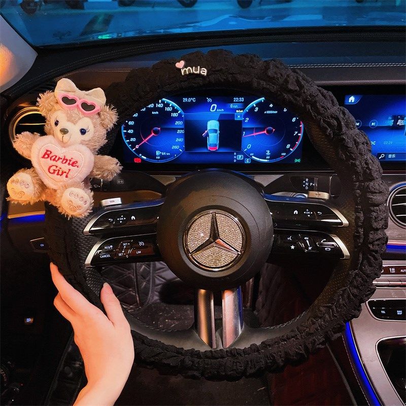 可爱卡通雪梨玫方向盘套女生装饰车上用品夏季冰丝布汽车把套通用,淘宝优惠券,粉丝福利购,淘宝优惠卷