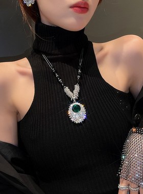 毛衣链20d24年新款潮高级感项链女轻奢小众设计感秋冬夸张吊坠挂