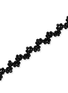 气质黑色水晶项链女小众高级设计感D锁骨链潮网红气质短款脖子颈