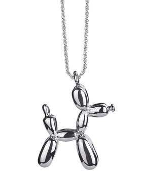 日韩ins网红嘻哈气球狗项链钛钢吊坠H挂件饰品潮人男女蹦迪毛衣链