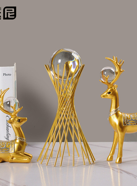 鹿摆件家居家装饰品创意客厅酒柜电E视柜玄关室内房间摆设布置礼