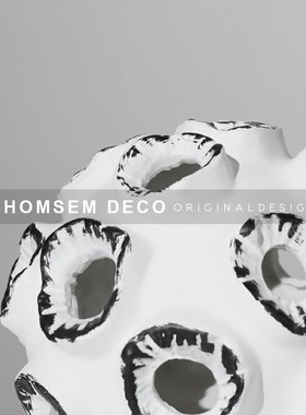 现代样板房间树脂l多面孔树脂摆件售楼处家居客厅电视柜面软装饰