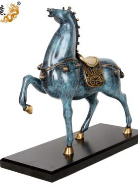 真古意 铜马到成功摆件家居装饰品客厅办公室铜工艺品开业礼品
