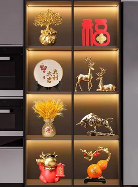 轻奢摆件福气电j视柜p办公室发财乔迁酒柜摆件家居餐边柜装饰品摆