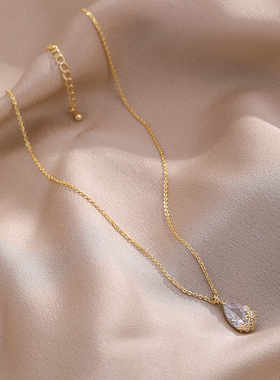 水滴项链女锁骨链潮网红小众高级设计感法式轻奢精致装饰配饰吊坠