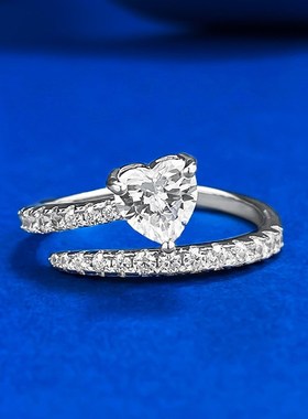 慕景珠宝 c2025新款ins风戒指 S925银6*6mm爱心形简约戒指外贸品