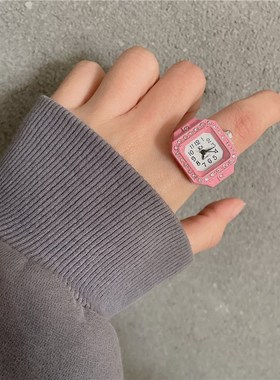 会走的手表戒指 潮l流ins韩版复古潮人配饰个性手表指环戒指手饰