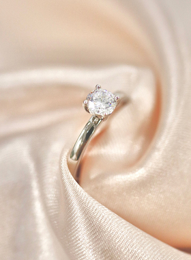 SereniGem谧彩境 5A特选锆石单颗S925活口可调节简约戒指
