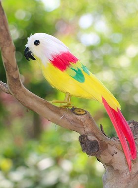 促销仿真羽毛金刚鹦鹉展翅彩色小鸟工艺品动物花园客厅装饰小摆件