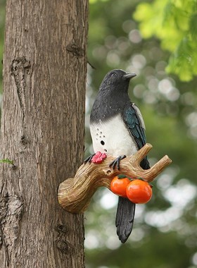 门厅阳台造景喜鹊影控挂件翠鸟声控鹦鹉别墅庭院摆件幼儿园树挂鸟