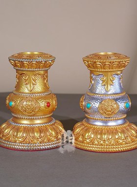 五色手摇底座转金筒转轮转桶树脂彩绘摆件财神幡藏式锡杖旗幡箭幡